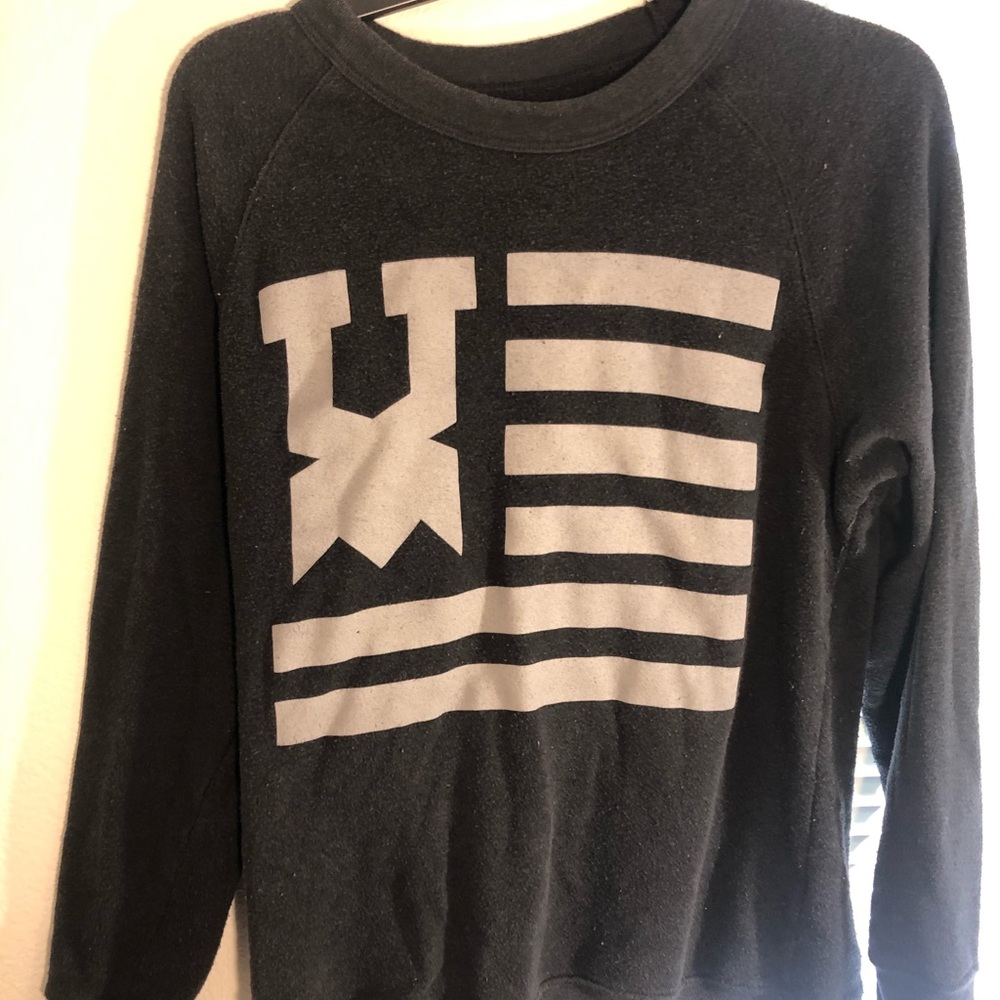 Large black long sleeve crewneck. Unashamed 116